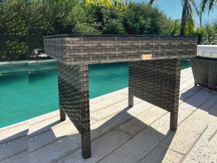 Mesa funcional Bora Bora de aluminio y ratán sintético para exteriores