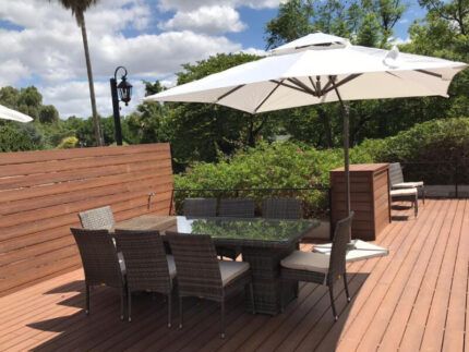 Maryland - Juego de comedor para exteriores de 9 piezas (8 personas)