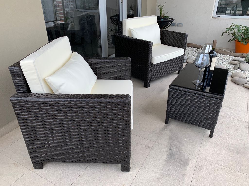 Juego de Balcón/Terraza/Jardín para exteriores de 3 piezas (2 personas)