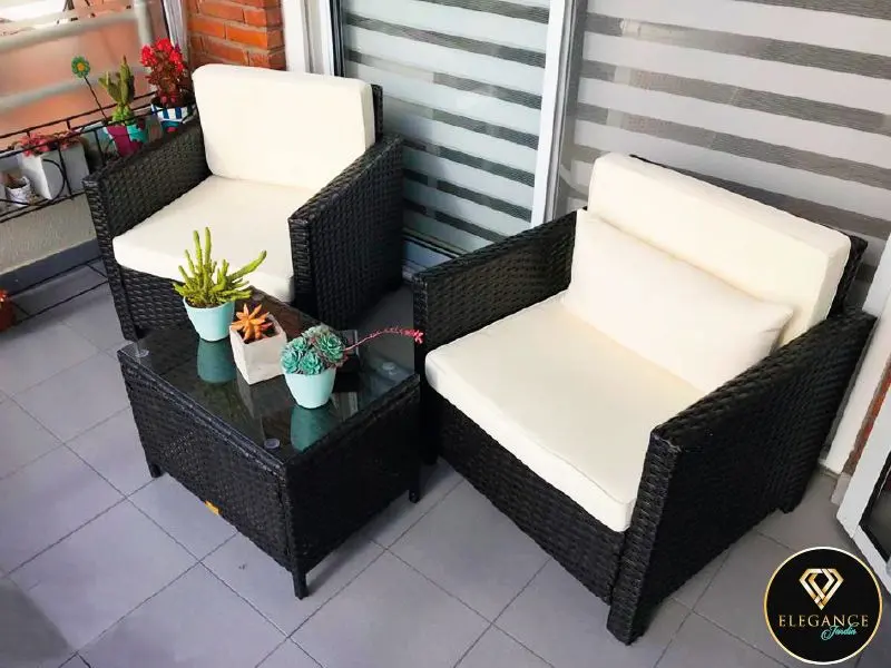 Elán - Juego de Balcón/Terraza/Jardín para exteriores de 3 piezas (2 personas)