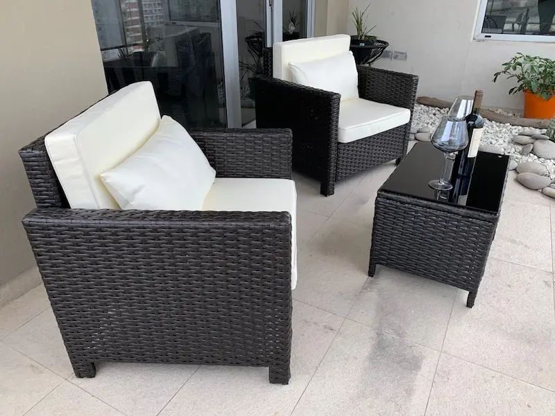 Juego de Balcón-Terraza-Jardín para exteriores de 3 piezas (2 personas) Juego de Balcón/Terraza/Jardín para exteriores de 3 piezas (2 personas)