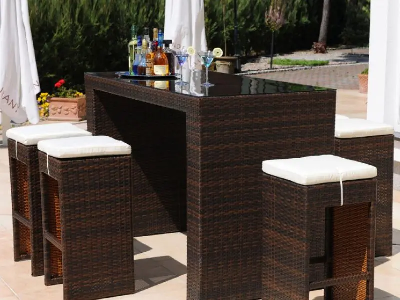 Set Athenas - Juego de Bar/Comedor para exteriores de 7 piezas (6 personas)