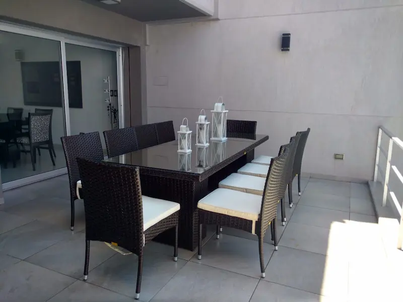 Juego de comedor para exteriores de 11 piezas (10 personas)