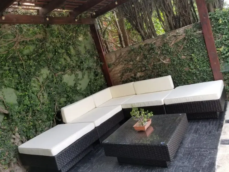 Juego de sofá para exteriores de 6 piezas (8 personas)